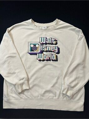Disney Walt Disney World Cream Sweatshirt with Multicolor Logo